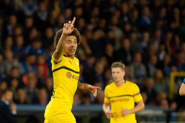 Bruegge Belgium 18 09 2018 UEFA Champions League 2018 19 Season Preliminary Round Group Stage Group A 1 Gameday Club Bruegge BV Borussia Dortmund Axel Witsel BVB gestures DeFodi001