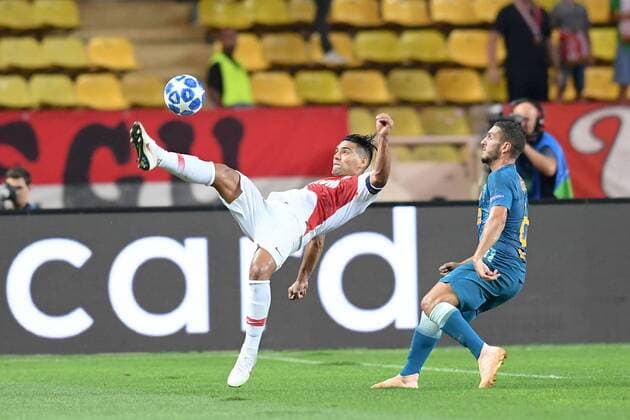 09 RADAMEL FALCAO (MONA) - 06 KOKE (ATL) FOOTBALL : Monaco vs Atletico Madrid - Ligue des Champions - 18 09 2018 FEP Panoramic 