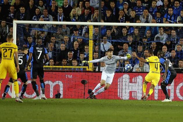 BRUGGE, BELGIUM - SEPTEMBER 18 : Karlo Letica goalkeeper of Club Brugge pictured during the UEFA Champions League Group A stage match between Club Brugge and Borussia Dortmund at the Jan Breydel stadium on September 18, 2018 in Brugge, Belgium , 18 09 2018 FOOTBALL : Club Brugge v Borussia Dortmund - UEFA Ligue des champions - 18 09 2018 PHOTONEWS PANORAMIC  775218906
