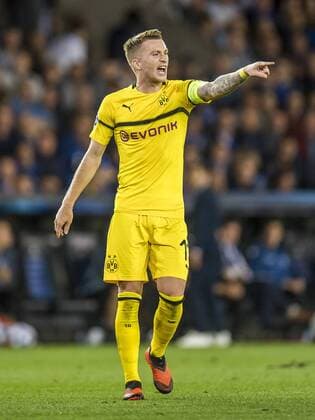 Football Champions League Season 2018 2019 Group Stage 1 Gameday Club Bruges Borussia Dortmund on 18 09 2018 in Jan Breydel Stadium in Bruges Belgium Dortmund Marco Reus gives instructions DFL REGULATIONS PROHIBIT ANY USE OF PHOTOGRAPH AS IMAGE SEQUENCES AND OR QUASI VIDEO Copyright: xKirchner DavidxInderliedx