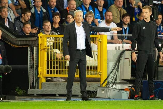 Bruegge Belgium 18 09 2018 UEFA Champions League 2018 19 Season Preliminary Round Group Stage Group A 1 Gameday Club Bruegge BV Borussia Dortmund Coach Lucien Favre BVB gestures DeFodi001
