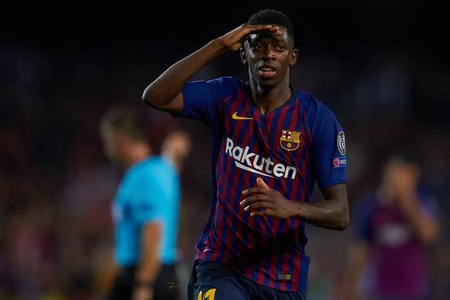 September 18, 2018 - Barcelona, Catalonia, Spain - Ousmane Dembele of FC Barcelona Barca celebrates after scoring during the UEFA Champions League group B match between FC Barcelona and PSV Eindhoven at Camp Nou on September 18, 2018 in Barcelona, Spain UEFA Champions League FC Barcelona v PSV  - ZUMAn230 20180918_zaa_n230_479 Copyright: xSergioxLopezx