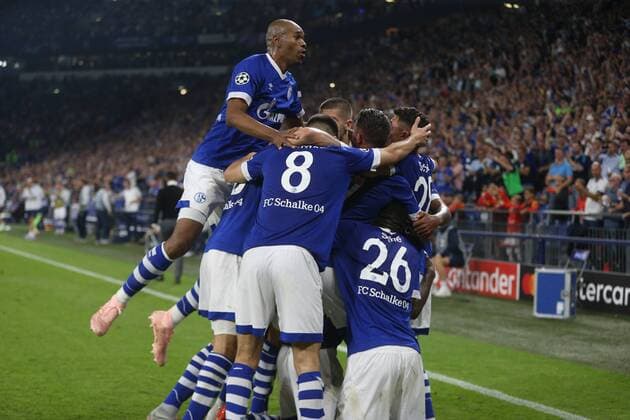 18 09 2018 Football Season 2018 2019 Champions League 1 Gameday FC Schalke 04 FC Porto Salif Sane FC Schalke 04 Naldo FC Schalke 04 Suat Serdar FC Schalke 04 Gelsenkirchen Veltins Arena NRW Germany