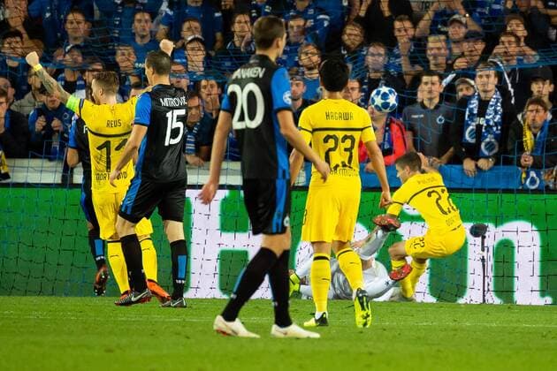 Bruegge Belgium 18 09 2018 UEFA Champions League 2018 19 Season Preliminary Round Group Stage Group A 1 Gameday Club Bruegge BV Borussia Dortmund Goals to 0 1 by Christian Pulisic BVB DeFodi001