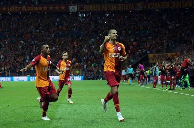 Galatasaray™s Eren Derdiyok celebrate his goal during Galatasaray - Lokomotiv Moscow UEFA Champions League Game at Turk Telekom Arena, 18th of Sept. 2019.  Copyright: TolgaxAdanali 16118037