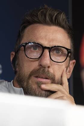 September 18, 2018 - Madrid, Spain - Head Coach Eusebio Di Francesco hold a press conference PK Pressekonferenz ahead of UEFA Champions League Group G football match between Real Madrid and AS Roma at Santiago Bernabeu stadium in Madrid, Spain on September 18, 2018. Roma Press Conference - UEFA Champions League  - ZUMAn230 20180918_zaa_n230_697 Copyright: xOscarxGonzalezx