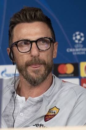 September 18, 2018 - Madrid, Spain - Head Coach Eusebio Di Francesco hold a press conference PK Pressekonferenz ahead of UEFA Champions League Group G football match between Real Madrid and AS Roma at Santiago Bernabeu stadium in Madrid, Spain on September 18, 2018. Roma Press Conference - UEFA Champions League  - ZUMAn230 20180918_zaa_n230_711 Copyright: xOscarxGonzalezx