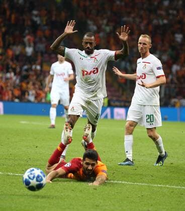 Emre Akbaba of Galatasaray During the Champions league match between Galatasaray and Lokomotiv Moscow at Turk Telekom Stadium in Istanbul , Turkey on September 18 , 2018. 