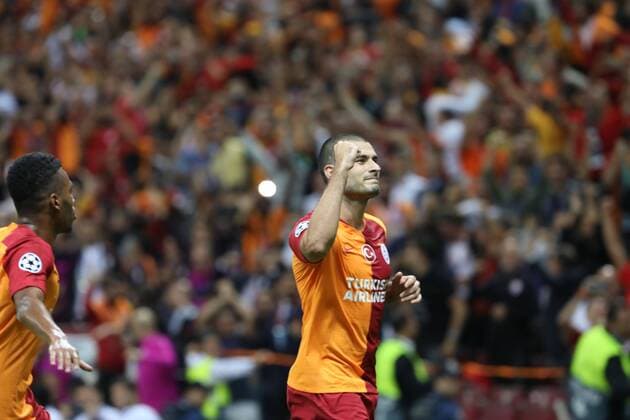 Eren Derdiyok of Galatasaray During the Champions league match between Galatasaray and Lokomotiv Moscow at Turk Telekom Stadium in Istanbul , Turkey on September 18 , 2018. 