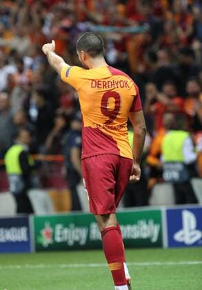 Eren Derdiyok of Galatasaray During the Champions league match between Galatasaray and Lokomotiv Moscow at Turk Telekom Stadium in Istanbul , Turkey on September 18 , 2018. 