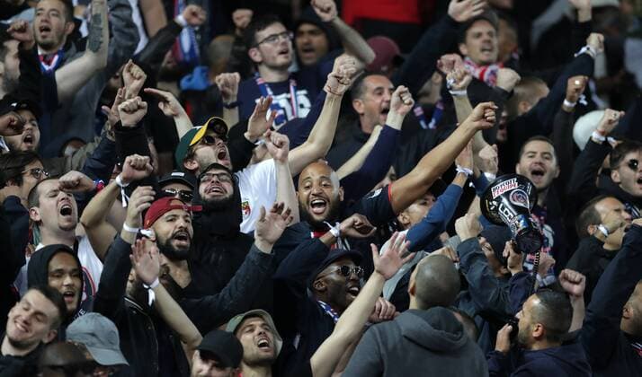 Football - 2018 2019 UEFA Champions League - Group C: Liverpool vs. Paris Saint-Germain PSG fans at Anfield. COLORSPORT LYNNE CAMERON 