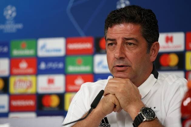 September 18, 2018 - Lisbon, Portugal - Benfica s head coach Rui Vitoria attends a press conference PK Pressekonferenz on the eve of the UEFA Champions League Group E football match SL Benfica vs Bayern Munich at the Luz stadium in Lisbon, Portugal on September 18, 2018. Benfica Press Conference - UEFA Champions League  - ZUMAn230 20180918_zaa_n230_488 Copyright: xPedroxFiuzax