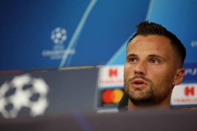September 18, 2018 - Lisbon, Portugal - Benfica s Suisse forward Haris Seferovic attends a press conference PK Pressekonferenz on the eve of the UEFA Champions League Group E football match SL Benfica vs Bayern Munich at the Luz stadium in Lisbon, Portugal on September 18, 2018. Benfica Press Conference - UEFA Champions League  - ZUMAn230 20180918_zaa_n230_486 Copyright: xPedroxFiuzax