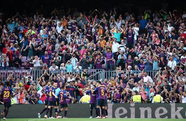 September 18, 2018 - Barcelona, Catalonia, Spain - Leo Messi scores during the match between FC Barcelona Barca and PSV Eindhoven, corresponding to the week 1 of the group stage of the UEFA Champions Leage, played at the Camp Nou Stadium, on 18th September, 2018, in Barcelona, Spain. UEFA Champions League FC Barcelona v PSV  - ZUMAn230 20180918_zaa_n230_448 Copyright: xJoanxVallsx