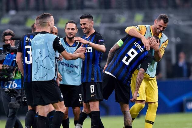 September 18, 2018 - Milan, Milan, Italy - Matias Vecino of Inter Milan celebrates the victory during the UEFA Champions League Group B match between Inter Milan and Tottenham Hotspur at Stadio San Siro, Milan, Italy on 18 September 2018. Inter Milan v Tottenham Hotspur.UEFA Champions League.18 09 2018.  - ZUMAn230 20180918_zaa_n230_363 Copyright: xGiuseppexMaffiax
