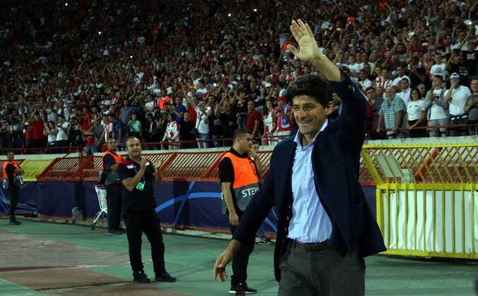 18.09.2018 Belgrade(Serbia) FK Crvena Zvezda(FC Red Star)-SSC Napoli Champions League men s footbal Miodrag Belodedic Belodedici ex player FK Crvena Zvezda (FC Red Star) from European champion generation 1991 now FRF(Romanian FA) tehnical director :Str 