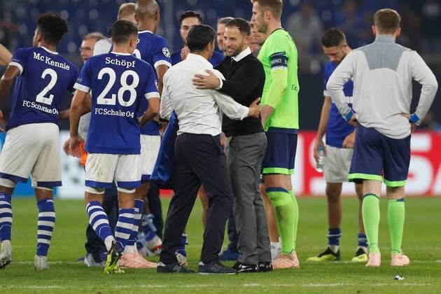 18 09 2018 Football Season 2018 2019 Champions League 1 Gameday FC Schalke 04 FC Porto v l Coach Sergio Conceicao Sergio Conceicao FC Porto Head Coach Domenico TEDESCO FC Schalke 04 Gelsenkirchen Veltins Arena NRW Germany