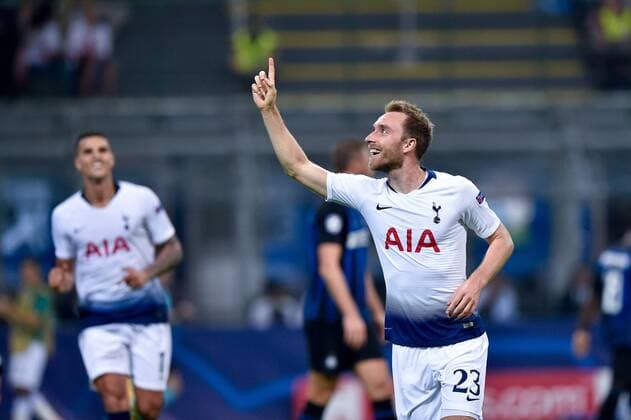 Sport Bilder des Tages September 18, 2018 - Milan, Milan, Italy - Christian Eriksen of Tottenham Hotspur celebrates scoring first goal during the UEFA Champions League Group B match between Inter Milan and Tottenham Hotspur at Stadio San Siro, Milan, Italy on 18 September 2018. Inter Milan v Tottenham Hotspur.UEFA Champions League.18 09 2018.  - ZUMAn230 20180918_zaa_n230_335 Copyright: xGiuseppexMaffiax