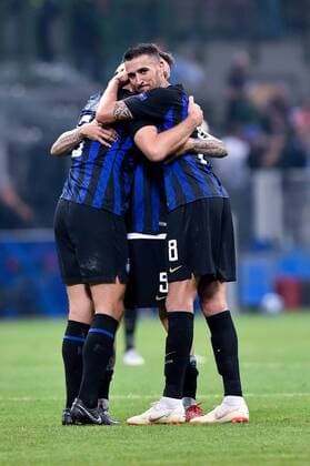 Sport Bilder des Tages September 18, 2018 - Milan, Milan, Italy - Matias Vecino of Inter Milan celebrates the victory during the UEFA Champions League Group B match between Inter Milan and Tottenham Hotspur at Stadio San Siro, Milan, Italy on 18 September 2018. Inter Milan v Tottenham Hotspur.UEFA Champions League.18 09 2018.  - ZUMAn230 20180918_zaa_n230_359 Copyright: xGiuseppexMaffiax