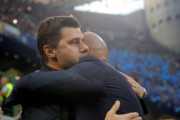 September 18, 2018 - Milan, Milan, Italy - head coach of Tottenham Hotspur Mauricio Pochettino and head coach of FC Internazionale Milano Luciano Spalletti before the UEFA Champions League group B match between FC Internazionale and Tottenham Hotspur at Stadio Giuseppe Meazza on September 18, 2018 in Milan, Italy. FC Internazionale v Tottenham Hotspur - UEFA Champions League Group B  - ZUMAn230 20180918_zaa_n230_267 Copyright: xGiuseppexCottinix