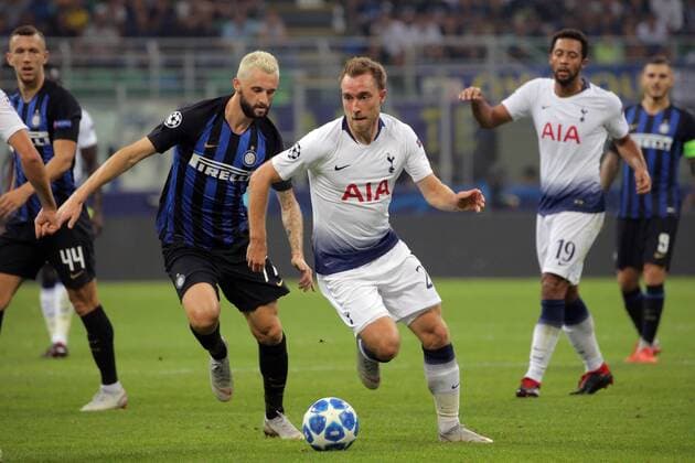 September 18, 2018 - Milan, Milan, Italy - Christian Eriksen 23 of Tottenham Hotspur in action during the UEFA Champions League group B match between FC Internazionale and Tottenham Hotspur at Stadio Giuseppe Meazza on September 18, 2018 in Milan, Italy. FC Internazionale v Tottenham Hotspur - UEFA Champions League Group B  - ZUMAn230 20180918_zaa_n230_269 Copyright: xGiuseppexCottinix