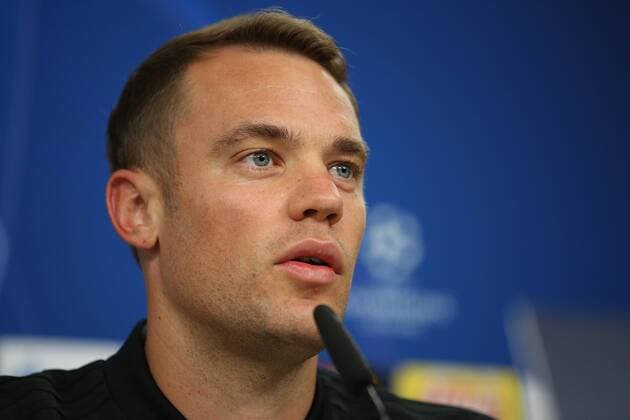 September 18, 2018 - Lisbon, Portugal - Bayern s goalkeeper Manuel Neuer from Germany attends a press conference PK Pressekonferenz on the eve of the UEFA Champions League Group E football match SL Benfica vs Bayern Munich at the Luz stadium in Lisbon, Portugal on September 18, 2018. Bayern Muenchen Training And Press Conference - UEFA Champions League  - ZUMAn230 20180918_zaa_n230_248 Copyright: xPedroxFiuzax