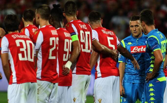 18.09.2018 Belgrade(Serbia) FK Crvena Zvezda(FC Red Star)-SSC Napoli Champions League men s footbal Piotr Zielinski(R)SSC Napoli, :Str 