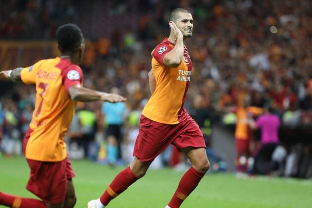 Eren Derdiyok of Galatasaray During the Champions league match between Galatasaray and Lokomotiv Moscow at Turk Telekom Stadium in Istanbul , Turkey on September 18 , 2018. 