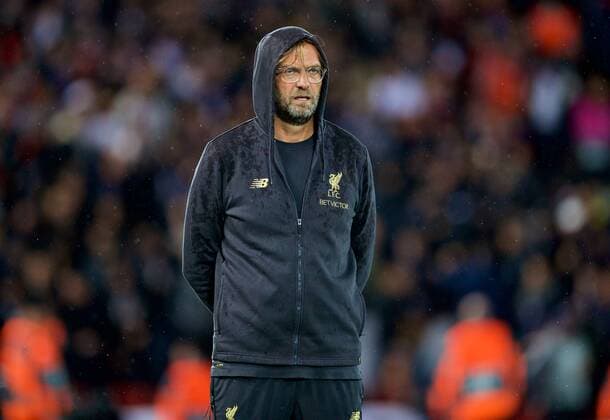 (180919) -- LIVERPOOL, Sept. 19, 2018 -- Liverpool s manager Jurgen Klopp is seen before the UEFA Champions League Group C match between Liverpool and Paris Saint-Germain at Anfield Stadium in Liverpool, Britain on Sept. 18, 2018. Liverpool won 3-2. FOR EDITORIAL USE ONLY. NOT FOR SALE FOR MARKETING OR ADVERTISING CAMPAIGNS. NO USE WITH UNAUTHORIZED AUDIO, VIDEO, DATA, FIXTURE LISTS, CLUB LEAGUE LOGOS OR LIVE SERVICES. ONLINE IN-MATCH USE LIMITED TO 45 IMAGES, NO VIDEO EMULATION. NO USE IN BETTING, GAMES OR SINGLE CLUB LEAGUE PLAYER PUBLICATIONS. (SP)BRITAIN-LIVERPOOL-FOOTBALL-UEFA CHAMPIONS LEAGUE-LIVERPOOL VS PSG HanxYan