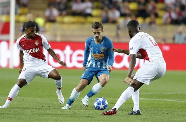 Partido de la Liga de Campeones entre el Monaco y el Atletico. En la imagen, Griezmann.Champions League match between Monaco and Atletico. In this picture, Griezmann. 