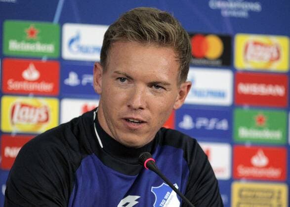Head coach of TSG 1899 Hoffenheim Julian Nagelsmann attends a pre-match news conference ahead of the UEFA Champions League Group F fixture against FC Shakhtar Donetsk, Kharkiv, northeastern Ukraine, September 18, 2018. The encounter is scheduled to take place at Kharkiv?s Metalist Stadium on September 19. Ukrinform. Pre-match news conference of Shakhtar, Hoffenheim in Kharkiv  Copyright: xVyacheslavxMadiyevskyyx