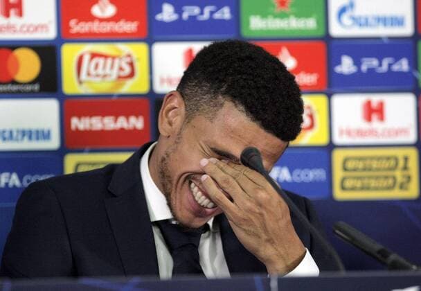 Midfielder Taison of FC Shakhtar Donetsk smiles during a pre-match news conference ahead of the UEFA Champions League Group F fixture against TSG 1899 Hoffenheim, Kharkiv, northeastern Ukraine, September 18, 2018. The encounter is scheduled to take place at Kharkiv?s Metalist Stadium on September 19. Ukrinform. Pre-match news conference of Shakhtar, Hoffenheim in Kharkiv  Copyright: xVyacheslavxMadiyevskyyx