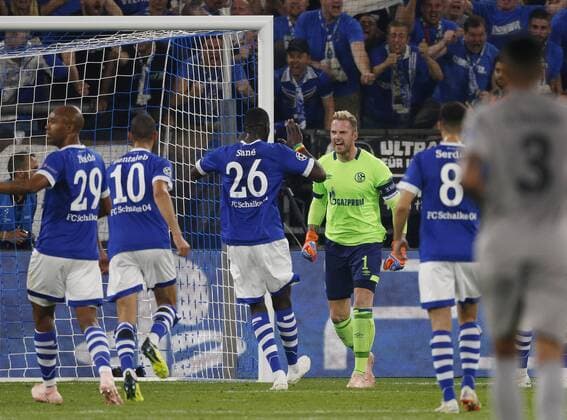 Gelsenkirchen Germany UEFA Champions League Matchday 1 Matchday 1 FC Schalke 04 FC Porto 1 1 in the Veltins Arena on Schalke in Gelsenkirchen on 18 09 2018 Goalkeeper Ralf FAEHRMANN FÄHRMANN S04 3 v re pleased after his penalty According to the DFL DFB UEFA FIFA guidelines It is forbidden to use or process photo shoots in the stadium and or the game in the form of sequence pictures and or video-like photo series