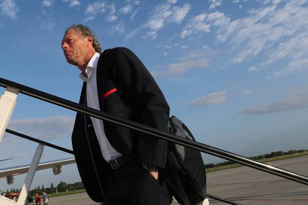 Standard s head coach Michel Preud homme pictured during the departure of Belgian soccer team Standard de Liege for Sevilla, Spain, Wednesday 19 September 2018 at Liege Airport. Tomorrow Standard will meet Spanish club Sevilla FC on day one of the UEFA Europa League group stage. BRUNOxFAHY  x05429108x