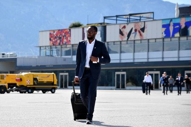 SOCCER - EL, RB Leipzig vs RBS SALZBURG,AUSTRIA,19.SEP.18 - SOCCER - UEFA Europa League, group stage, RasenBallsport Leipzig vs Red Bull Salzburg, departure from Salzburg Airport. Image shows Reinhold Yabo (RBS). GEPAxpictures xFlorianxErtl