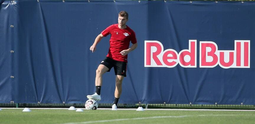 RB Leipzig Training Football Leipzig 19 09 2018 Red Bull Academy Football Rasenballsport Leipzig RB Leipzig Training before the Euroleague match against FC Salzburg In the picture individual training of Timo Werner