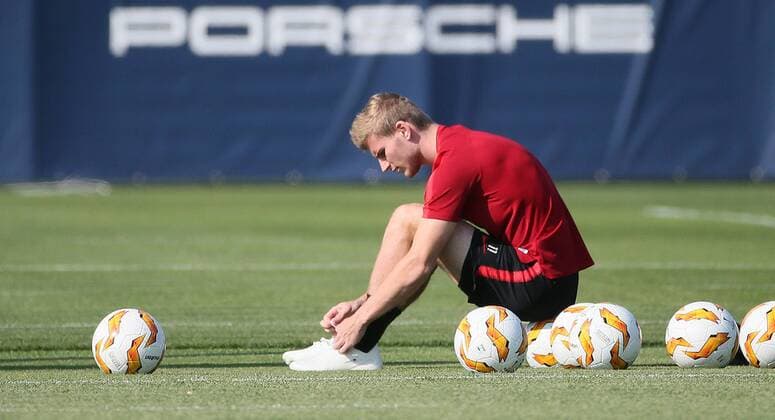 RB Leipzig Training Football Leipzig 19 09 2018 Red Bull Academy Football Rasenballsport Leipzig RB Leipzig Training before the Euroleague match against FC Salzburg In the picture individual training of Timo Werner