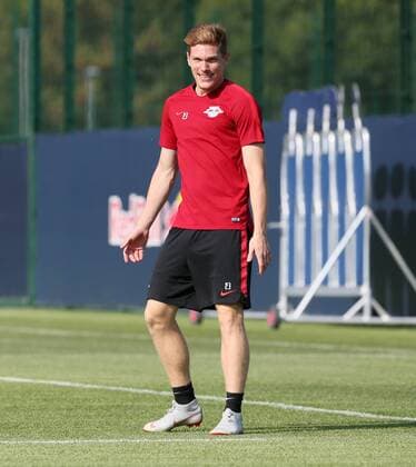 RB Leipzig Training Football Leipzig 19 09 2018 Red Bull Academy Football Rasenballsport Leipzig RB Leipzig Training before the Euroleague match against FC Salzburg Pictured Marcel Halstenberg