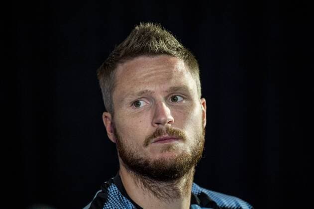 180919 Lasse Nielsen of Malmö FF during a practice and press conference with Malmö FF ahead of the Europa League match against Genk on September 19, 2018 in Genk Photo Ludvig Thunman BILDBYR N code LT 35537  Copyright: LUDVIGxTHUNMAN BB180919LT026
