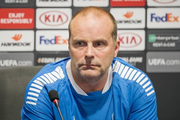 180919 Geir Bakke head coach of Sarpsborg 08 during a press conference ahead of the Europe league match between Besiktas and Sarpsborg 08 on September 19, 2018 in Istanbul Photo Fredrik Varfjell BILDBYRAN Code FV 150141  Copyright: FREDRIKxVARFJELL BB180919FV050
