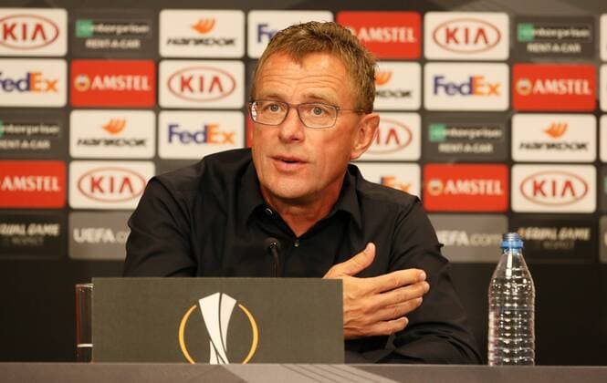 RB Leipzig Press Conference Football Leipzig 19 09 2018 Red Bull Arena Football Rasenballsport Leipzig RB Leipzig Press conference before the Euroleague match against Salzburg In the picture head coach Ralf Rangnick