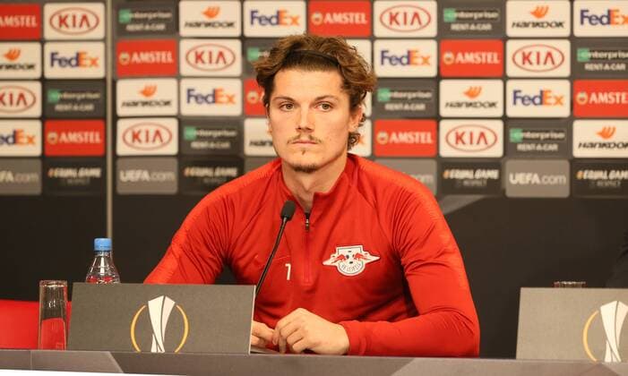 RB Leipzig Press Conference Football Leipzig 19 09 2018 Red Bull Arena Football Rasenballsport Leipzig RB Leipzig Press conference before the Euroleague game against FC Salzburg Pictured Marcel Sabitzer