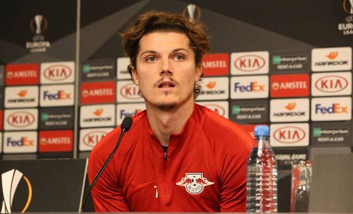 RB Leipzig Press Conference Football Leipzig 19 09 2018 Red Bull Arena Football Rasenballsport Leipzig RB Leipzig Press conference before the Euroleague game against FC Salzburg Pictured Marcel Sabitzer