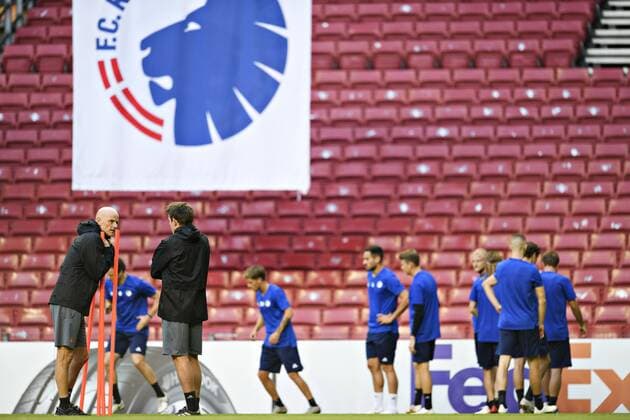 Staale Solbakken under aaben traening med FC Koebenhavn i Parken foer FCK moeder FC Zenit i Europa League-kamp, onsdag den 19. september 2018. Foto: Ritzau Scanpix Philip Davali , Copenhagen Denmark  Copyright: PhilipxDavali PhilipxDavalix cop102 spdk20180919-180842-L