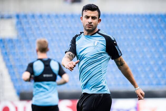 180919 Behrang Safari of Malmö FF during a practice and press conference with Malmö FF ahead of the Europa League match against Genk on September 19, 2018 in Genk Photo Ludvig Thunman BILDBYR N code LT 35537  Copyright: LUDVIGxTHUNMAN BB180919LT046