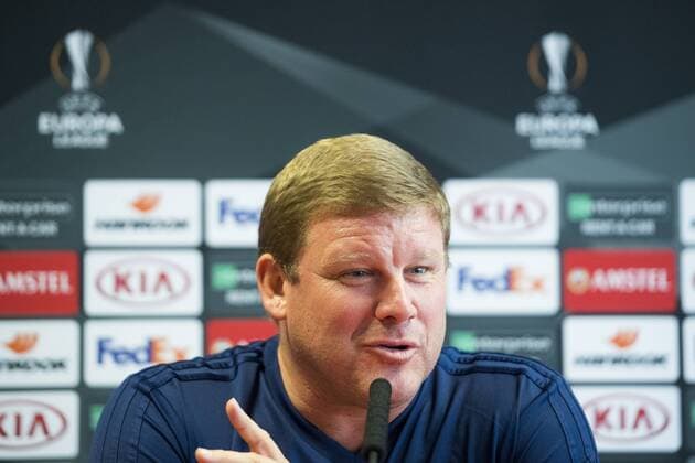 Anderlecht s head coach Hein Vanhaezebrouck pictured during a press conference PK Pressekonferenz of Belgian soccer team RSC Anderlecht, Wednesday 19 September 2018 in Trnava, Slovakia. Tomorrow Anderlecht will meet Slovakian club Spartak Trnava on day one of the UEFA Europa League group stage. JASPERxJACOBS  x05429454x