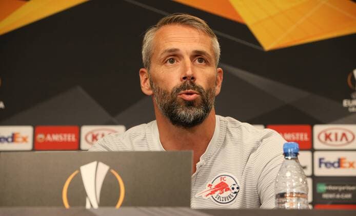 FC Salzburg Press Conference Football Euroleague Leipzig 19 09 2018 Red Bull Arena Football FC Salzburg Press conference before the Euroleague match at RB Leipzig Picture Coach Marco Rose