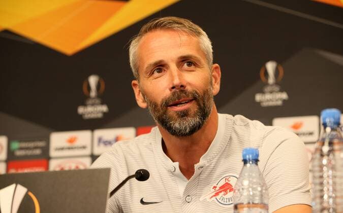 FC Salzburg Press Conference Football Euroleague Leipzig 19 09 2018 Red Bull Arena Football FC Salzburg Press conference before the Euroleague match at RB Leipzig Picture Coach Marco Rose
