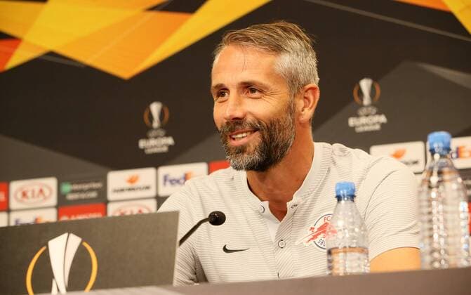 FC Salzburg Press Conference Football Euroleague Leipzig 19 09 2018 Red Bull Arena Football FC Salzburg Press conference before the Euroleague match at RB Leipzig Picture Coach Marco Rose