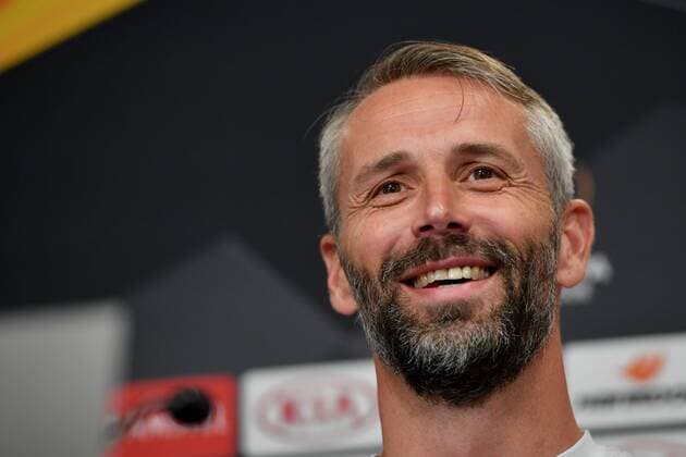 SOCCER - EL, RB Leipzig vs RBS LEIPZIG,GERMANY,19.SEP.18 - SOCCER - UEFA Europa League, group stage, RasenBallsport Leipzig vs Red Bull Salzburg, preview, press conference PK Pressekonferenz of RBS. Image shows head coach Marco Rose (RBS). GEPAxpictures xFlorianxErtl
